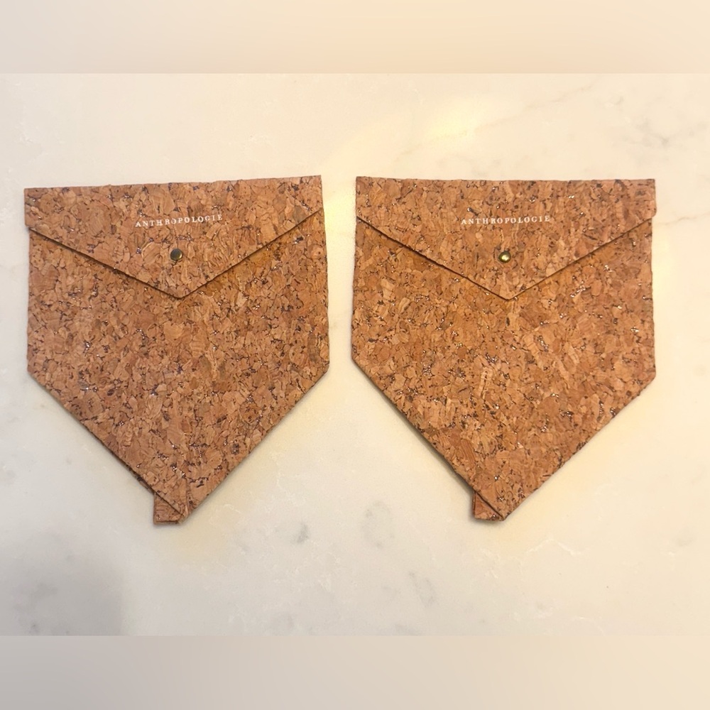 Anthropologie Cork Jewelry Pouch - Set of Two NWOT